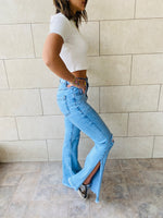 Ripped Flare Denim