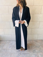 Black Hippie Lined Kimono