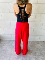Red Linen Beach Pants