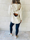 Beige Racer Back Sweatshirt
