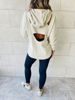 Beige Racer Back Sweatshirt