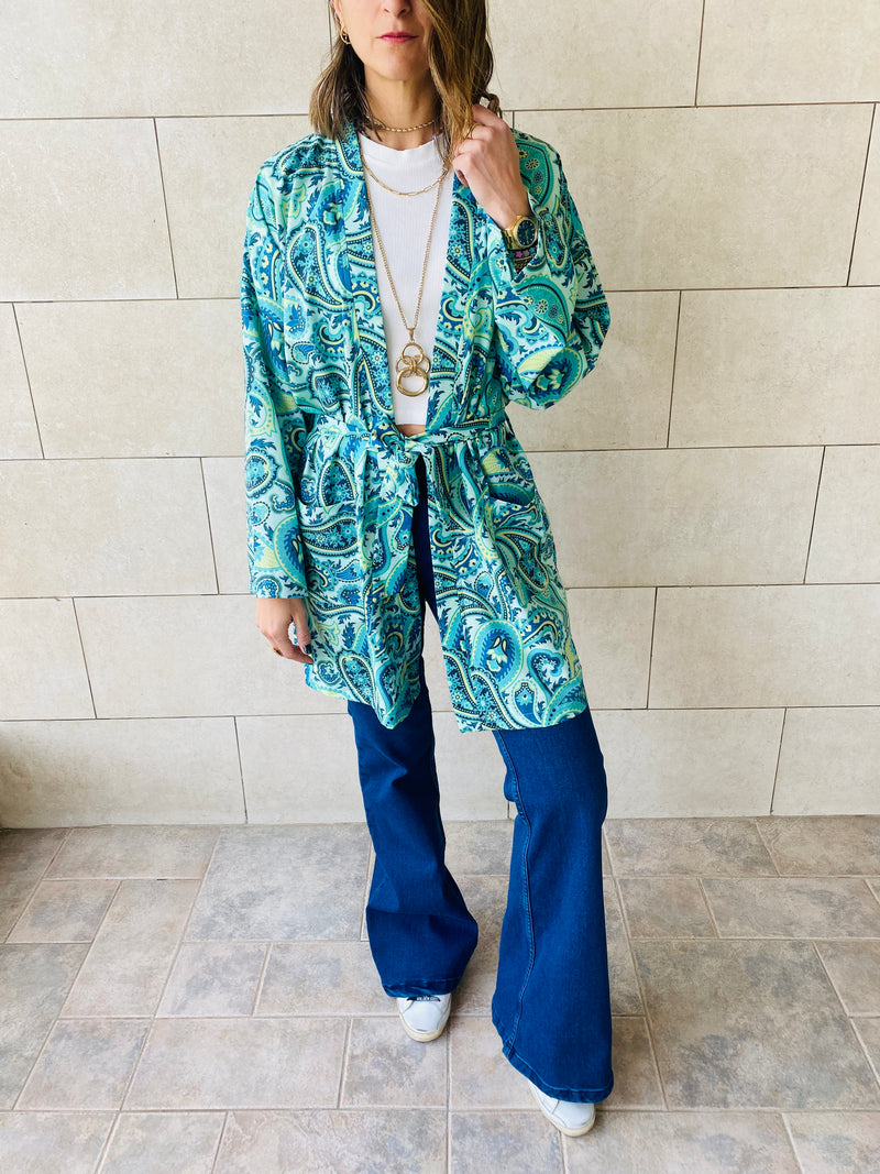 Blues Paisley Robe Kimono