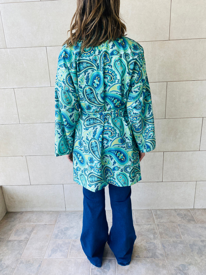 Blues Paisley Robe Kimono