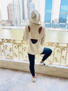 Beige Racer Back Sweatshirt