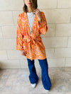 Orange Paisley Robe Kimono