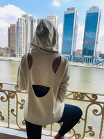 Beige Racer Back Sweatshirt