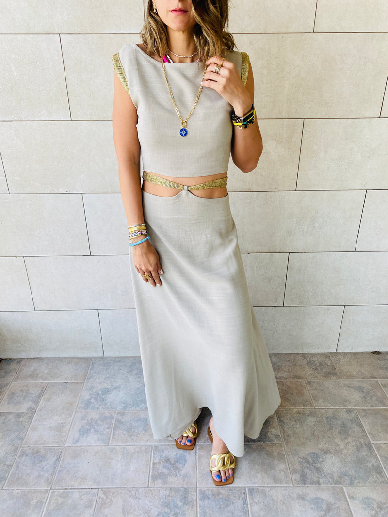 2 Piece Taupe Athena Set