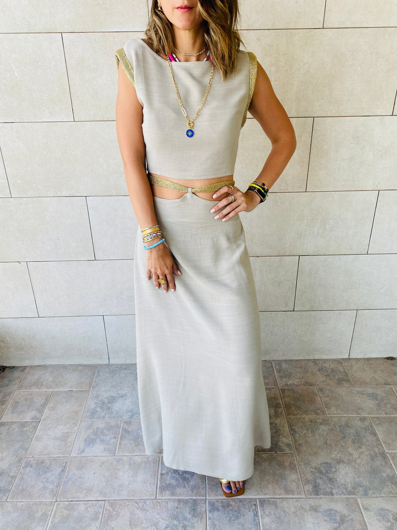 2 Piece Taupe Athena Set