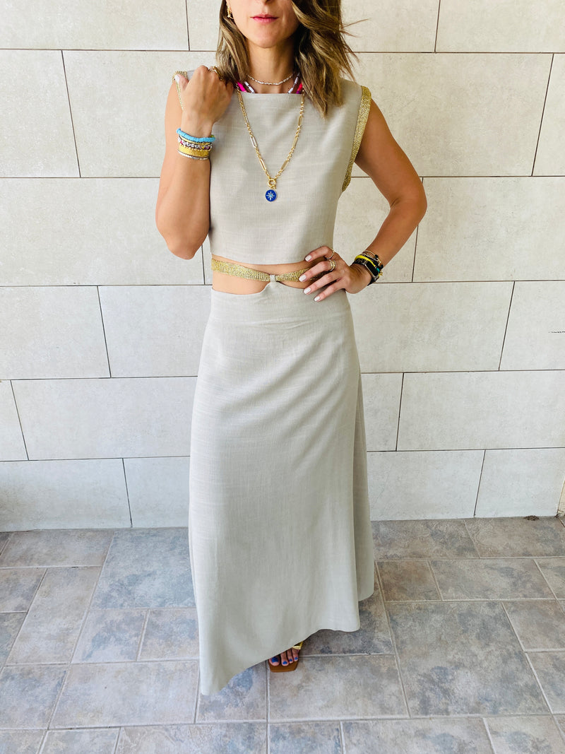 2 Piece Taupe Athena Set