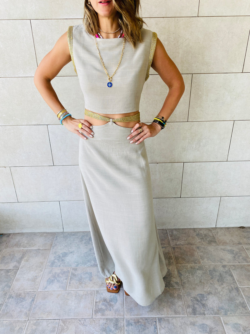 2 Piece Taupe Athena Set
