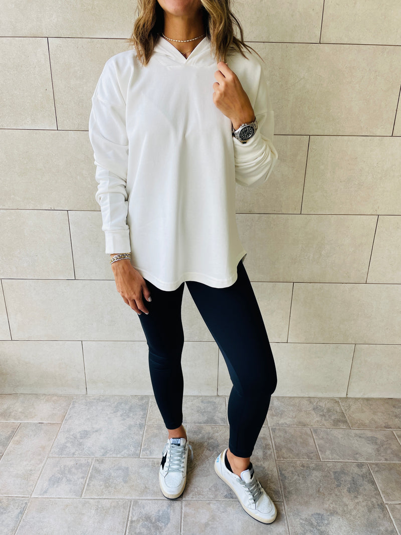 White Racer Back Sweatshirt