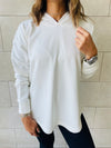White Racer Back Sweatshirt