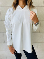 White Racer Back Sweatshirt