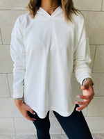 White Racer Back Sweatshirt