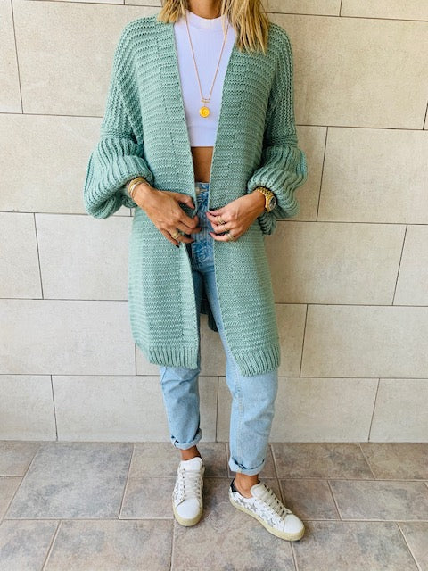 Mint Fluffing Around Cardi