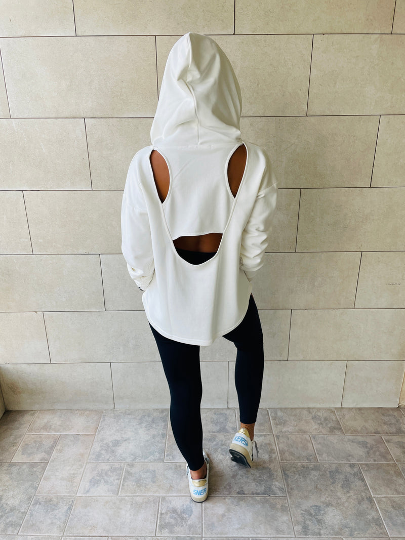 White Racer Back Sweatshirt