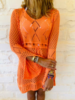 Orange Crochet Beach Dress