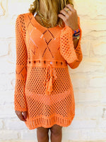 Orange Crochet Beach Dress