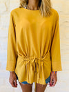 Mustard Tie Waist Top