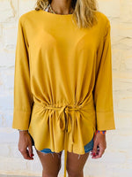 Mustard Tie Waist Top