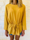 Mustard Tie Waist Top