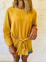 Mustard Tie Waist Top