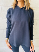 Black Racer Back Sweatshirt