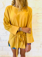 Mustard Tie Waist Top