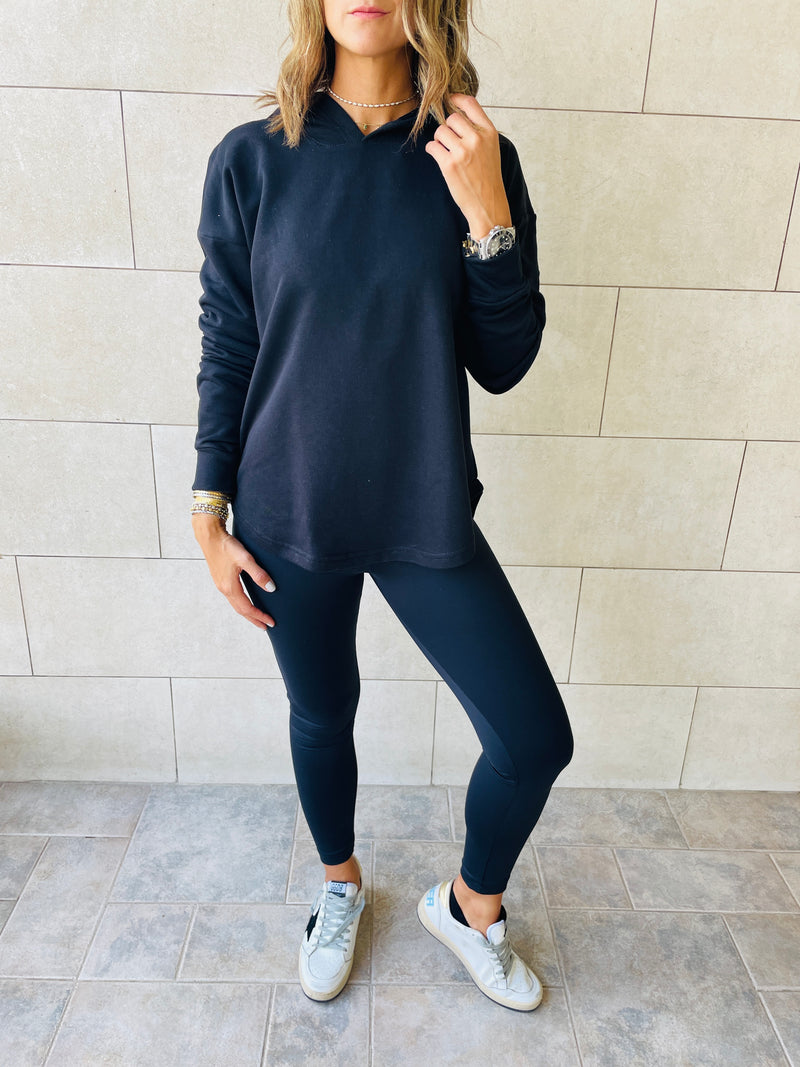 Black Racer Back Sweatshirt