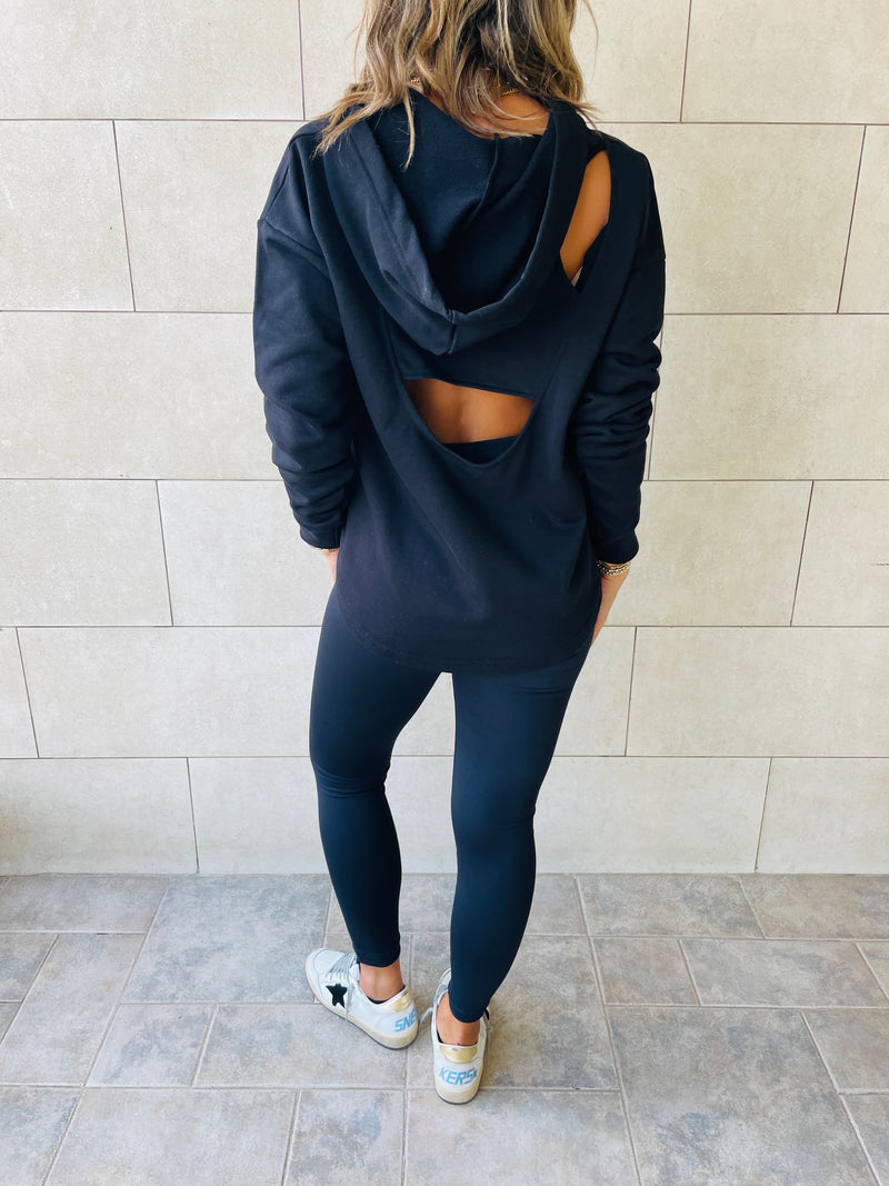 Black Racer Back Sweatshirt