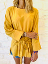 Mustard Tie Waist Top