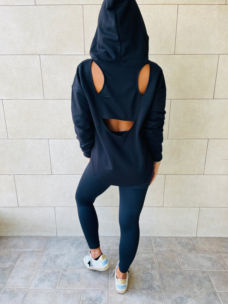 Black Racer Back Sweatshirt