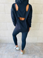 Black Racer Back Sweatshirt