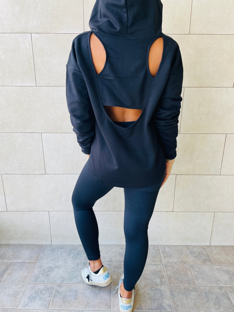 Black Racer Back Sweatshirt