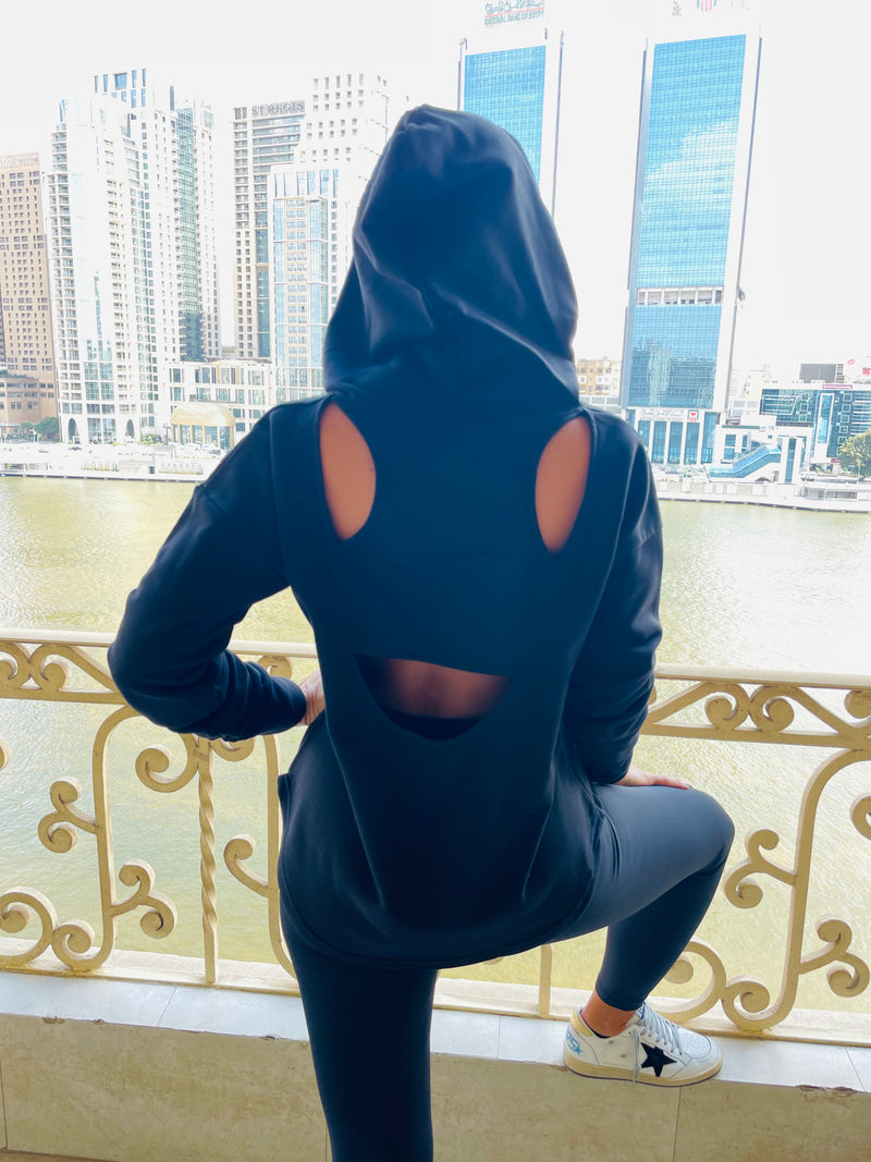 Black Racer Back Sweatshirt