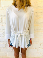 White Tie Waist Top