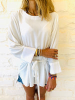 White Tie Waist Top