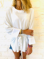White Tie Waist Top