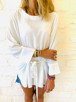 White Tie Waist Top