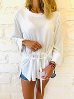 White Tie Waist Top