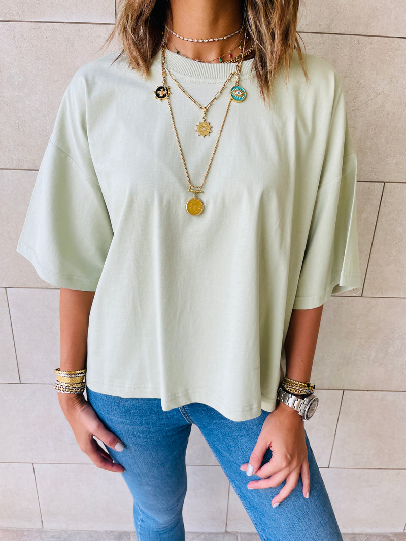 Black & Red & Mint Oversize T-shirt Set