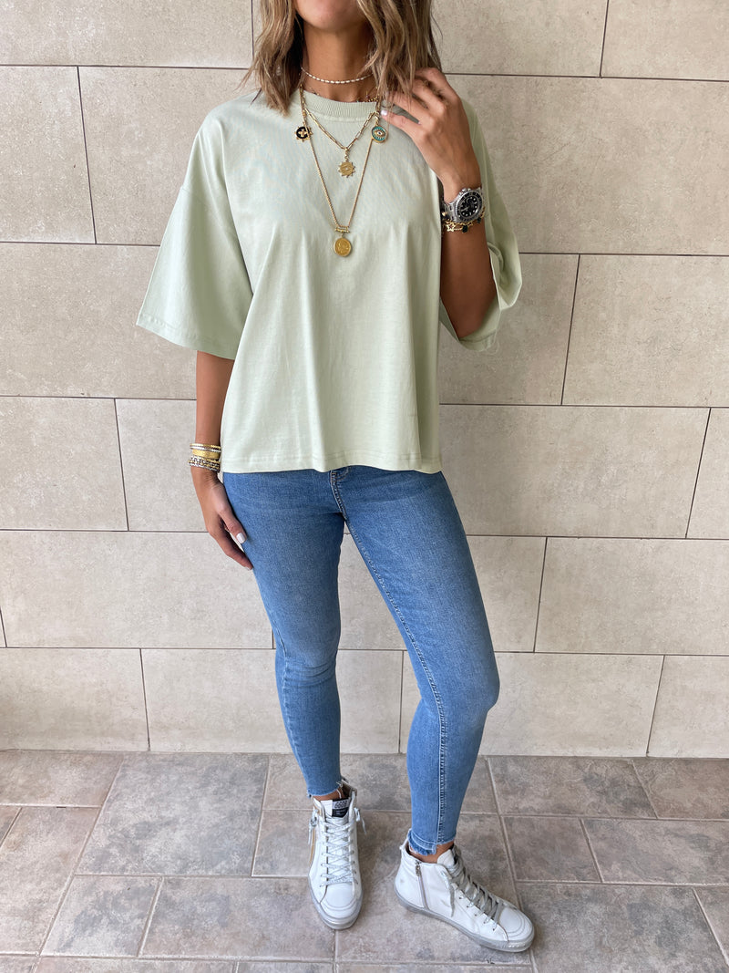 Black & Red & Mint Oversize T-shirt Set