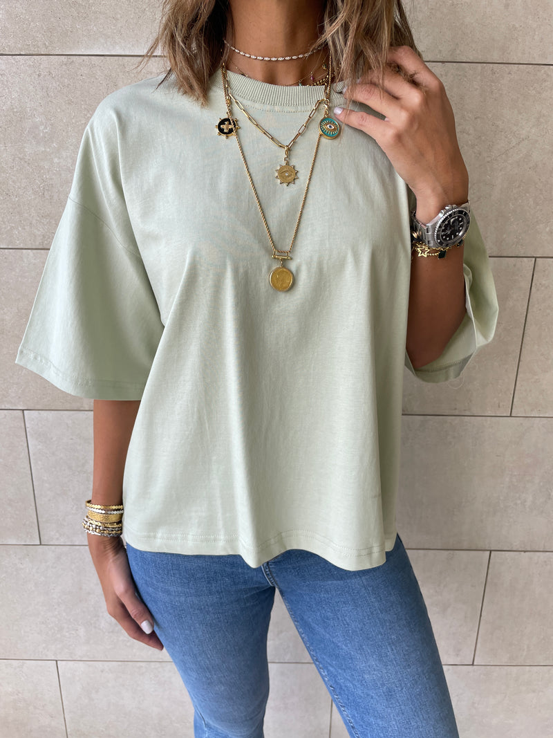 Black & Red & Mint Oversize T-shirt Set