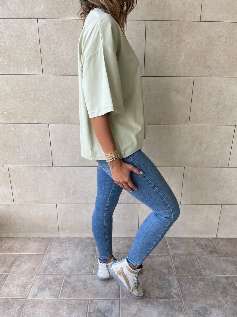 Black & Red & Mint Oversize T-shirt Set