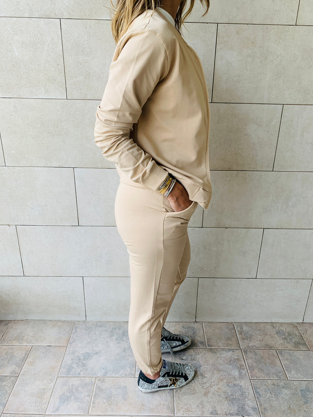 Beige Bomber Set