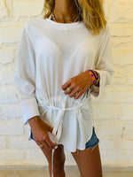 White Tie Waist Top