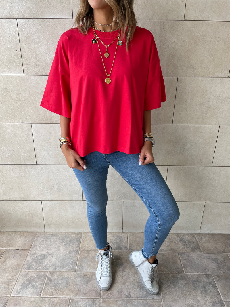 Black & Red & Mint Oversize T-shirt Set