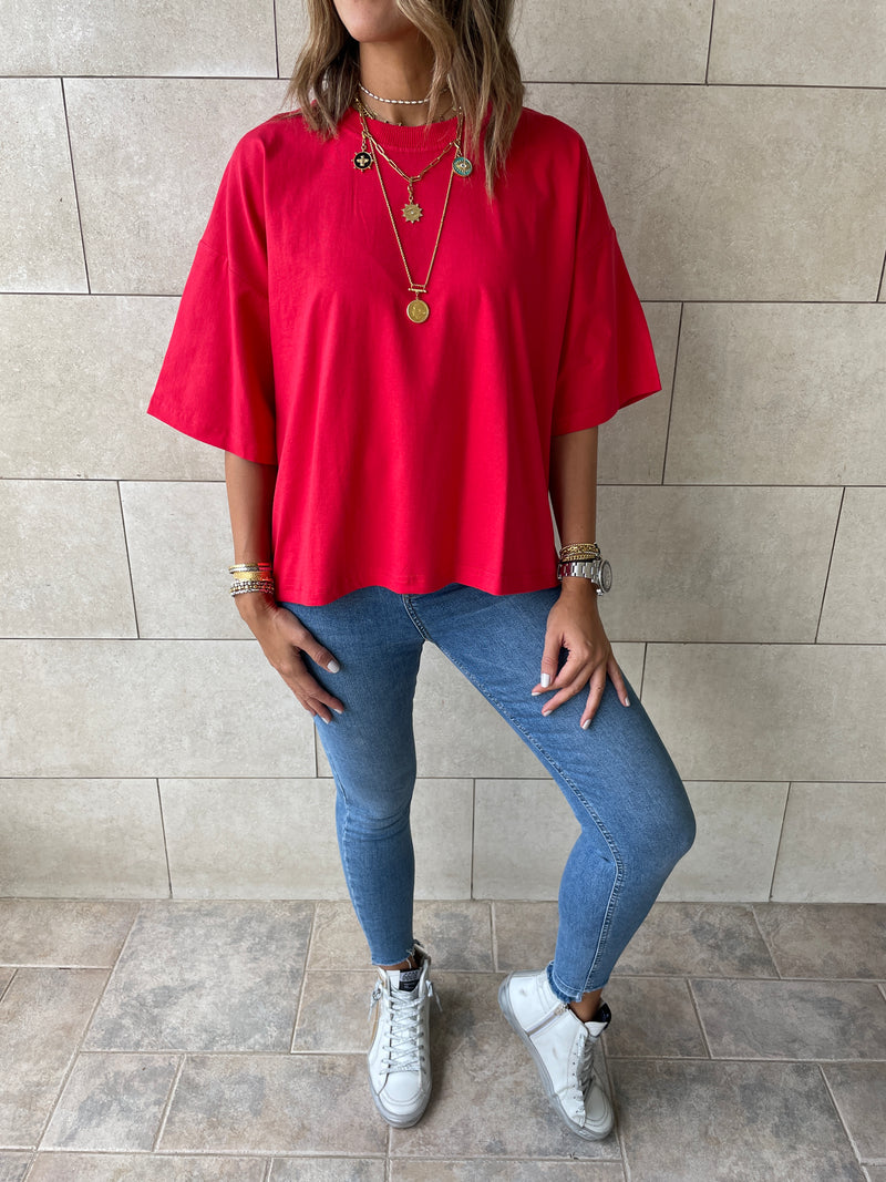 Black & Red & Mint Oversize T-shirt Set