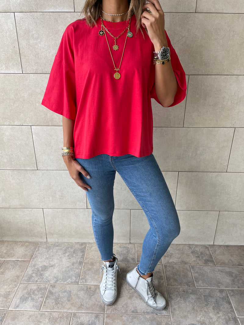 Black & Red & Mint Oversize T-shirt Set
