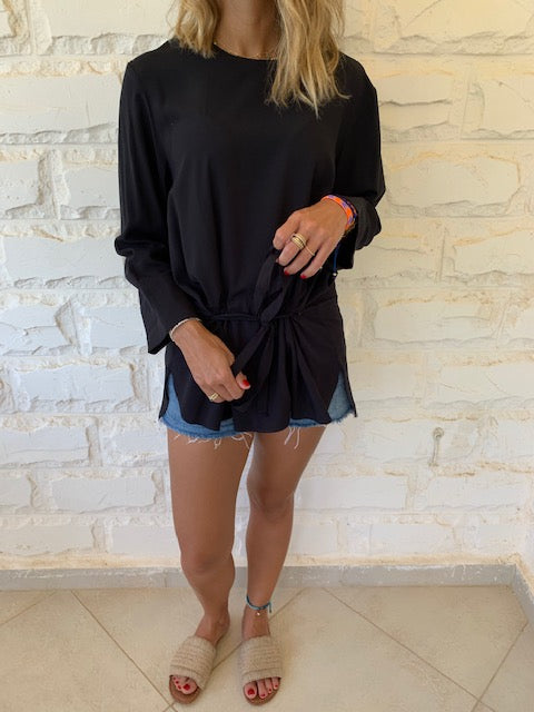 Black Tie Waist Top